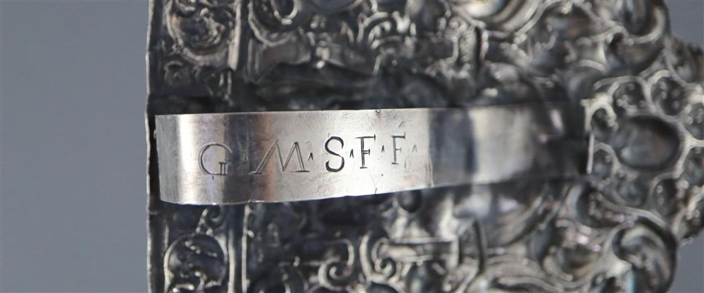 A 17th century? repousse silver plaque,